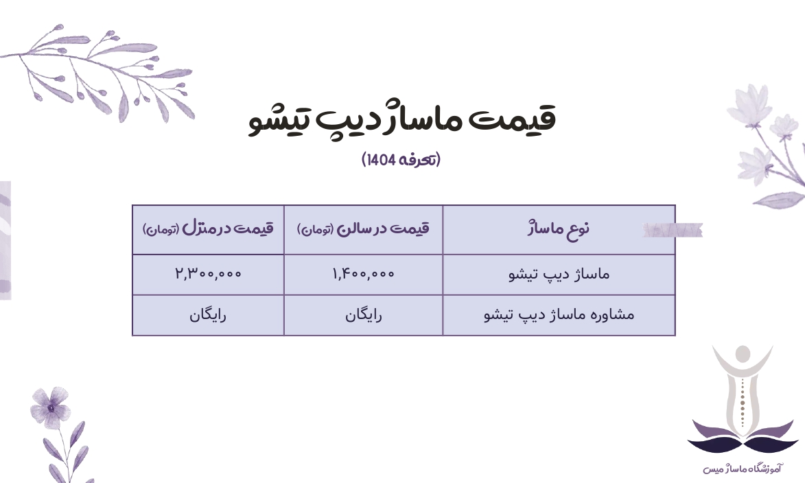 قیمت ماساژ دیپ تیشو.